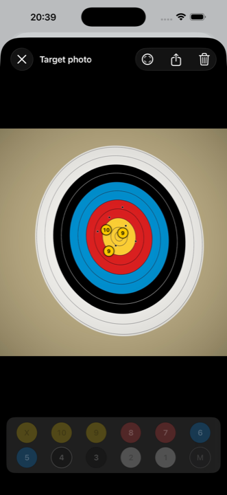 Recording scores directly on the target photo