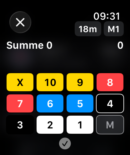 Recording an end on Apple Watch