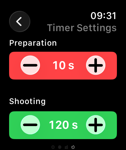 Timer settings on Apple Watch